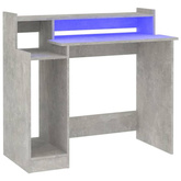 vidaXL Biurko z podświetleniem LED, betonowa szarość, 97x45x90 cm