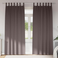 Firany blackout z kółkami 2 pcs Ciemny brąz 260 x 140 cm