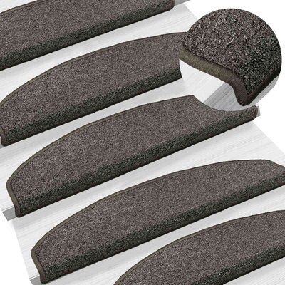 Samoprzylepne maty na schody Półokrąg 15 pcs ciemnoszary