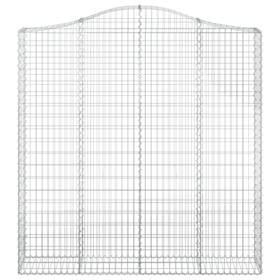 Kosze gabionowe, 2 szt, 200x30x200/220 cm, galwanizowane żelazo