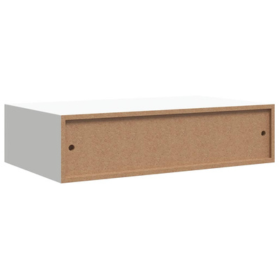 Półki ścienne z szufladą, 2 szt., białe, 40 x 23,5 x 10 cm, MDF