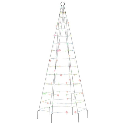vidaXL Choinka z lampek, na maszt, 200 kolorowych LED, 180 cm
