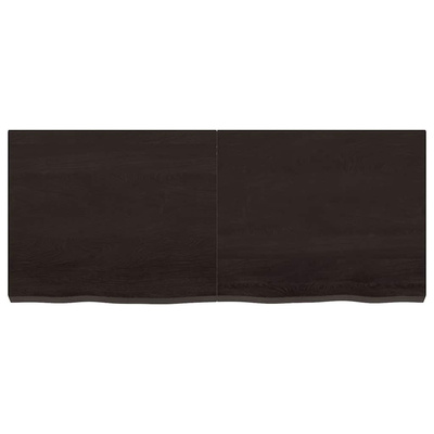 Półka, ciemnobrązowa, 120x50x(2-6) cm, wykończone drewno dębowe