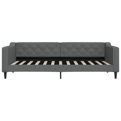 Sofa z funkcją spania, ciemnoszara, 90x200 cm, obita tkaniną