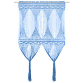 Zasłona z makramy, niebieska, 140 x 240 cm, bawełna