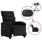 vidaXL Rozkładany fotel masujący, elektryczny, czarny, sztuczna skóra