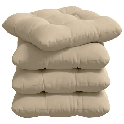 Poduszki na siedziska 4 pcs Kremowy 45 x 45 cm