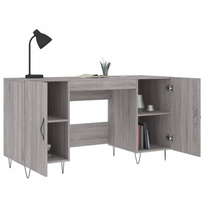 vidaXL Biurko, szary dąb sonoma, 140x50x75 cm, materiał drewnopochodny model standard