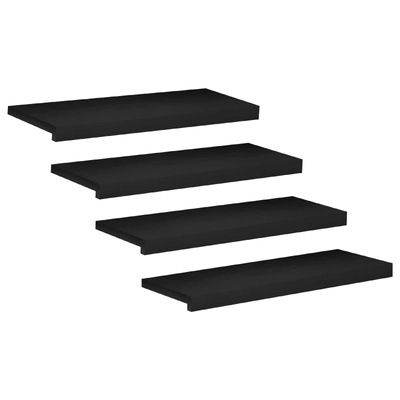 Nakładki na schody 4 szt. 80 x 30 x 2 cm Czarny Drewno bukowe