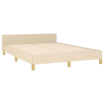 vidaXL Rama łóżka z zagłówkiem, kremowa, 140x200 cm, obita tkaniną model standard