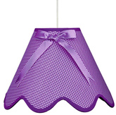Lampa wisząca z abażurem Lola fioletowa klasyczna do sypialni