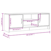 vidaXL Szafka pod TV, biała, 102x30x37,5 cm, materiał drewnopochodny