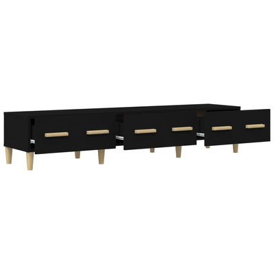 vidaXL Szafka pod TV, czarna, 150x34,5x30 cm, materiał drewnopochodny
