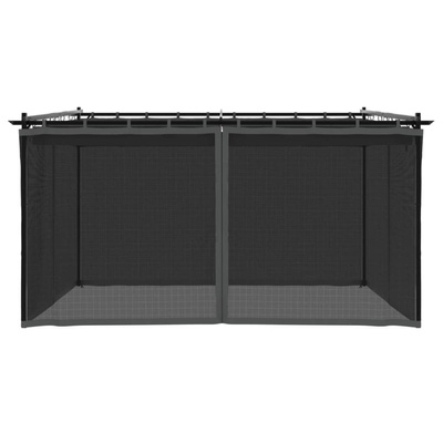 Altanka ze ścianami z siatki, antracytowa, 4x3 m, stal