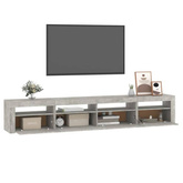 Szafka pod TV z oświetleniem LED, szarość betonu, 240x35x40 cm vidaXL