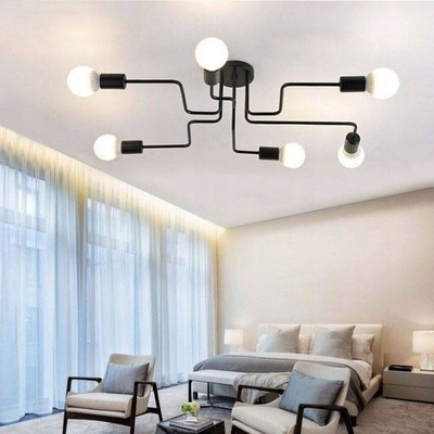 Lampa sufitowa żyrandol plafon pająk 6 ramion xloft