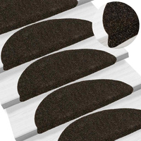Maty na schody samoprzylepne 10 szt. 56x17x3 cm Ciemnobrązowe półokrągłe