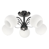 Lampa wisząca Neros 5-punktowa z kloszami szklana metalowa czarna