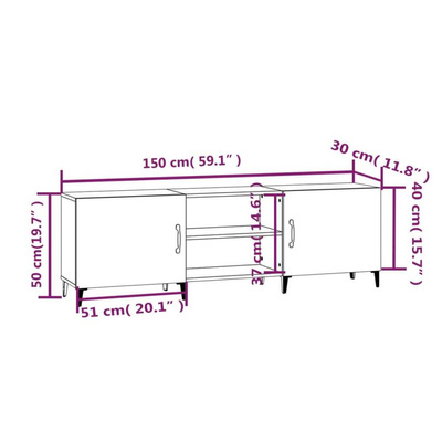 vidaXL Szafka pod TV, szarość betonu, 150x30x50 cm