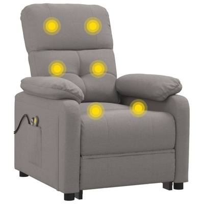 vidaXL Elektryczny fotel masujący, taupe, tkanina