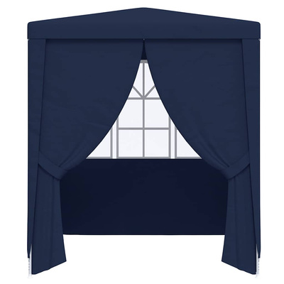vidaXL Namiot imprezowy ze ściankami, 2x2 m, niebieski, 90 g/m²