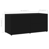 vidaXL Szafka pod TV, czarna, 80x34x36 cm materiał drewnopochodny