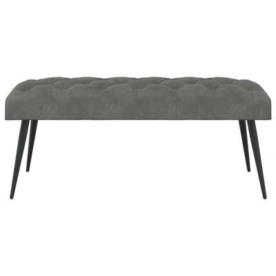 Ławka z guzikami ciemnoszary 110 x 40 x 46 cm Welur