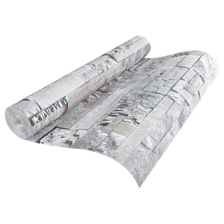 Tapeta 3D z kamieniem Szary 10 x 0,53 m Tkanina nienałożona