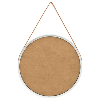 vidaXL Lustro ścienne na pasku, 60 cm, srebrne