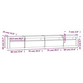 vidaXL Szafka pod TV z oświetleniem LED, biała z połyskiem,270x35x40cm