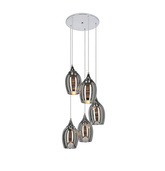 Lampa sufitowa wisząca chromowa talerz 5x60W Marina Candellux  35-60198
