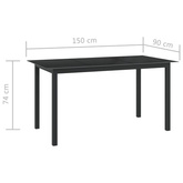 10-cz. zestaw mebli do ogrodu, czarno-antracytowy