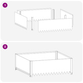 Krawężnik do trawnika 100 x 100 x 35 cm Stal Biały