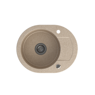 JOHNNY 216 GraniteQ zlewozmywak granitowy river sand (beżowy) 1 komorowy z/o (58x46x17,5) z zaślepką i odpływem
