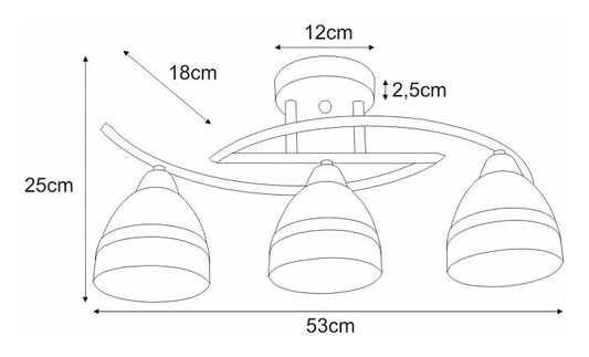 Lampa sufitowa K-JSL-6572/3 AB z serii COLAR KAJA