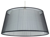 Lampa wisząca z abażurem Charlie tkaninowy podwójny abażur 45 cm do salonu
