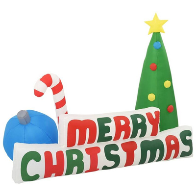 vidaXL Dmuchana choinka i napis Merry Christmas, LED, 240x188 cm