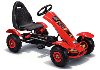 Sportowy Gokart Na Pedały F618 Pomowane Koła Obciążenie 50kg Czerwony