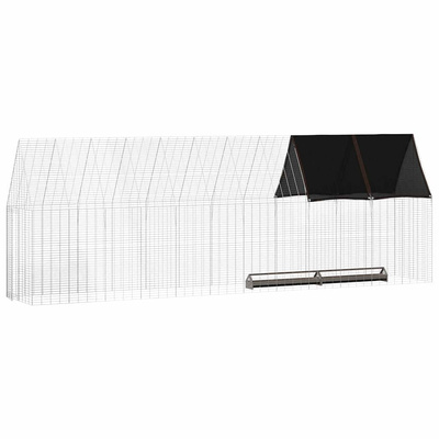 Klatka dla kur 2 szt. srebrny 600 x 100 x 210 cm