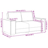 Sofa 2-osobowa brązowa 160x78x84 cm tkanina