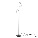 Lampa podłogowa Croma klasyczna LED 2-punktowa do salonu metalowa