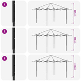 Gazebo z 4 Ścianami 3,3 x 3,3 m Jasnoszary i antracytowy