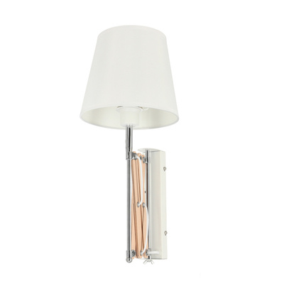 Kinkiet biały chrom/drewno regulowany 40W E27 Mito Candellux 21-75437