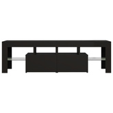 vidaXL Szafka pod TV z oświetleniem LED, czarna, 140x36,5x40 cm