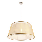 Lampa wisząca z abażurem Charlie złota klasyczna do salonu E27