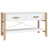 vidaXL Szafka pod TV, biała, 82x38x45 cm, materiał drewnopochodny
