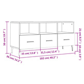 vidaXL Szafka pod TV, przydymiony dąb, 102x36x50 cm model standard