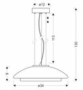 Lampa wisząca Ombre 34 szklana nad stół do salonu z kloszem dymionym