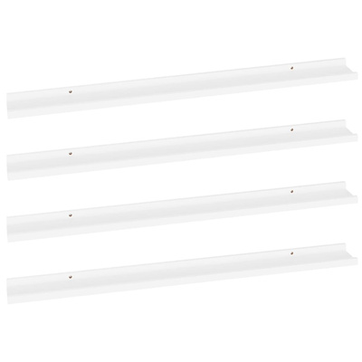 Półki ścienne, 4 szt., białe, 100x9x3 cm