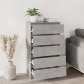 vidaXL Komoda, szarość betonu, 60x36x103 cm, materiał drewnopochodny